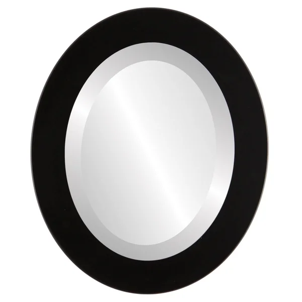 The Oval and Round Mirror Store Cafe Framed Oval Mirror in Matte Black