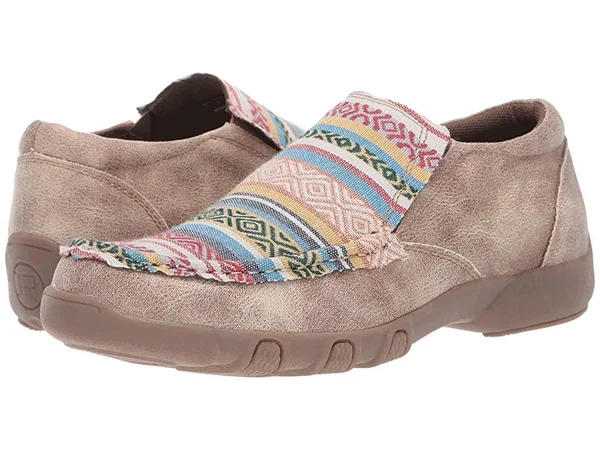 Roper Women's Tan Johnnie Driving Moc Casual Shoes