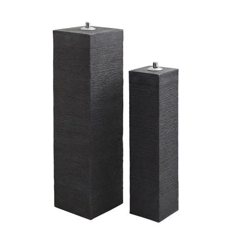 Nearly Natural Outdoor Pillar Oil Lamps (Set of 2), Gray