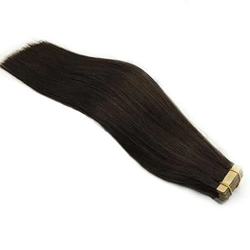 Goo Goo 16inch Tape in Hair Extensions Human Hair Dark Brown Silky Straight Remy
