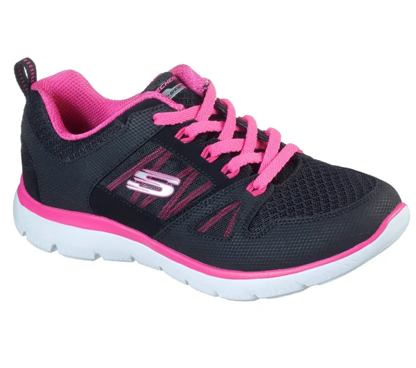 Womens Skechers Summits - New World Sneakers Black/Hot Pink