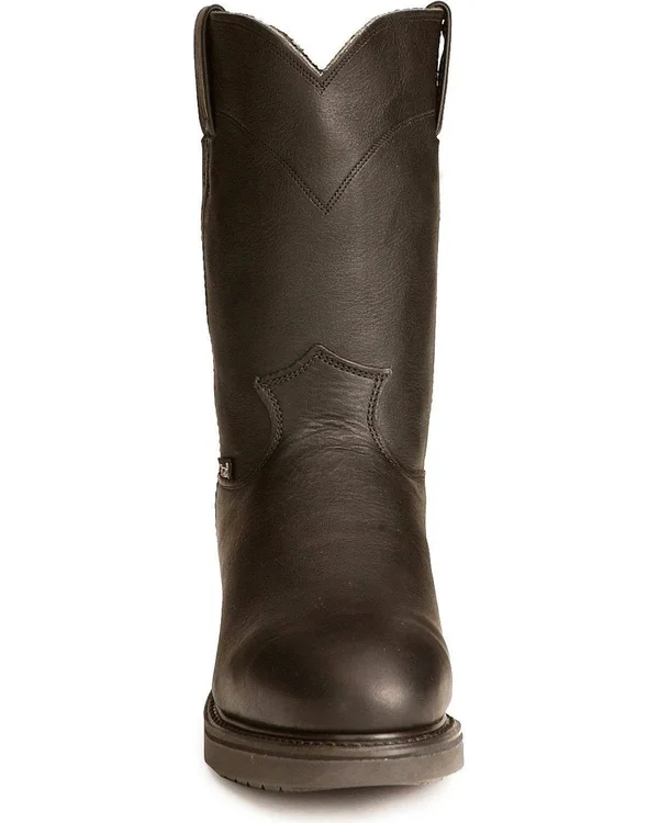 Justin Men's Conductor Black Steel Toe Work Boots - 4767 - Size 10.5