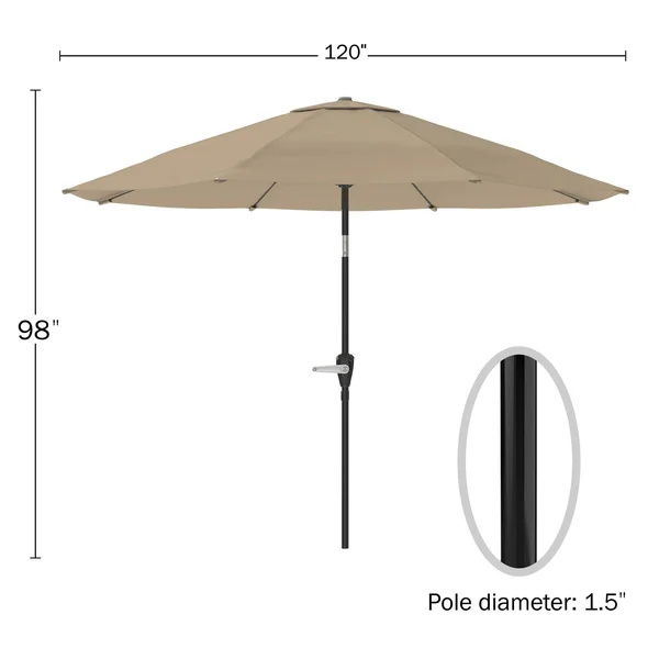 Nature Spring 10' Auto-Tilt Patio Umbrella - Sand