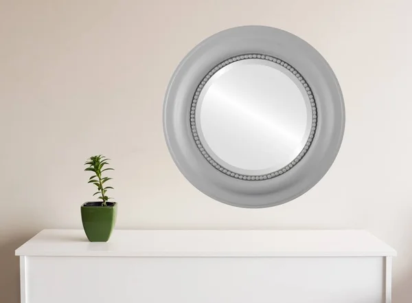 Heritage Framed Round Mirror - Linen White