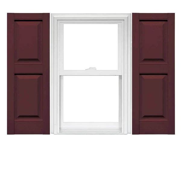 Mid America Raised Panel Vinyl Shutters (1 Pair) - 14.75 x 63 167 Bordeaux