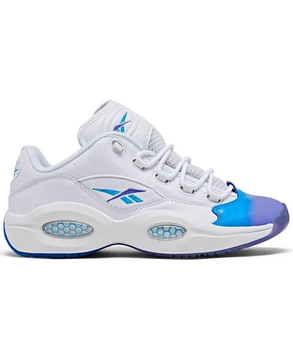 Reebok Men's Question Low Basketball Shoes in White/Footwear White Size 10.5, Suede