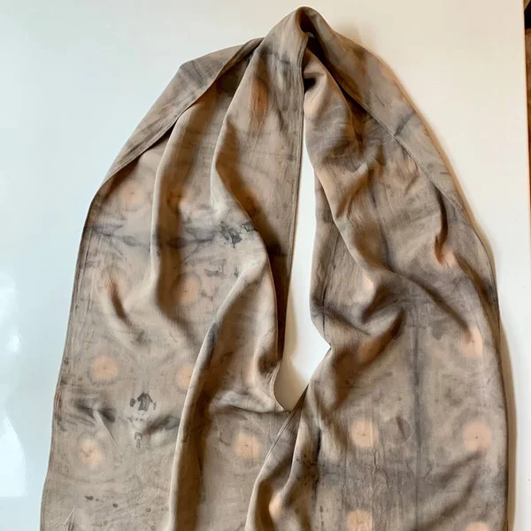 Lightweight Bamboo Rayon Scarf Handdyed, Color: Gray/Orange, Size: 14 x 72, Kellyy_44's Closet