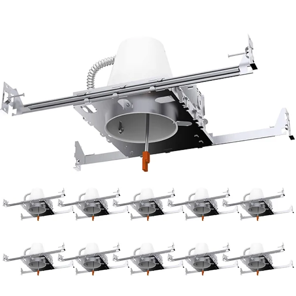 Sunco Lighting 10 Pack 4x22 New Construction LED Can Air Tight IC Housing Recessed