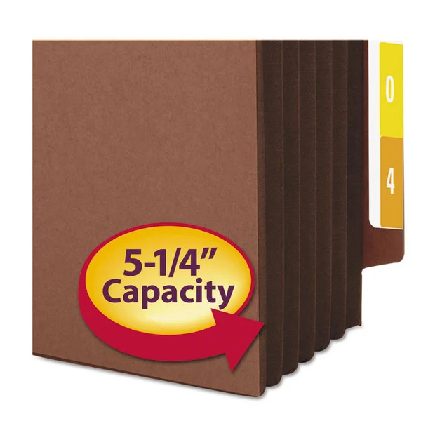 Smead SMD73691 Extra Wide Redrope End Tab File, Straight Cut, 5-1/4x22 Expansion, Letter, Dark Brown GUSSET, 10 per Box