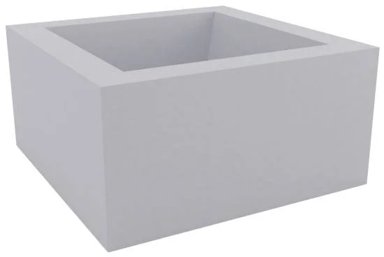 Land Resin Pot Planter Vondom Steel 11.75x22 H x 31.5x22 W x 31.5x22 D