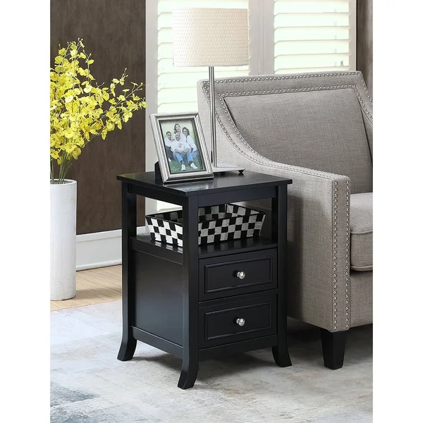 Copper Grove Aubrieta 2-Drawer End Table - Black