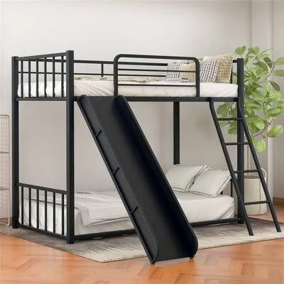 Cordle Twin Over Twin Metal Standard Bunk Bed by Isabelle & Max Isabelle & Max Bed Frame Color: Black