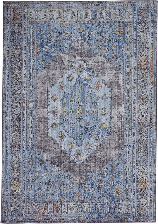 Weave & Wander Matana Blue/Multi 9&-5 inch x 12&-5 inch Area Rug