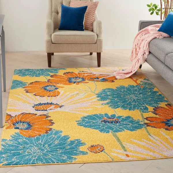 Nourison Allur ALR06 Area Rug - Turquoise Multicolor, 9& x 12&