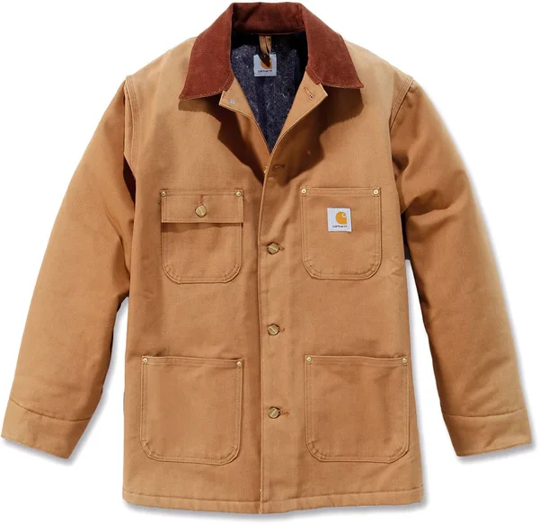 Carhartt Brown Blanket Lined Duck Chore Coat