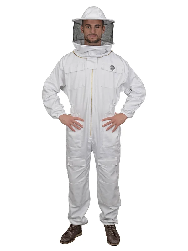 Humble Bee Polycotton Beekeeping Suit with Round Veil (Small) - Linen White