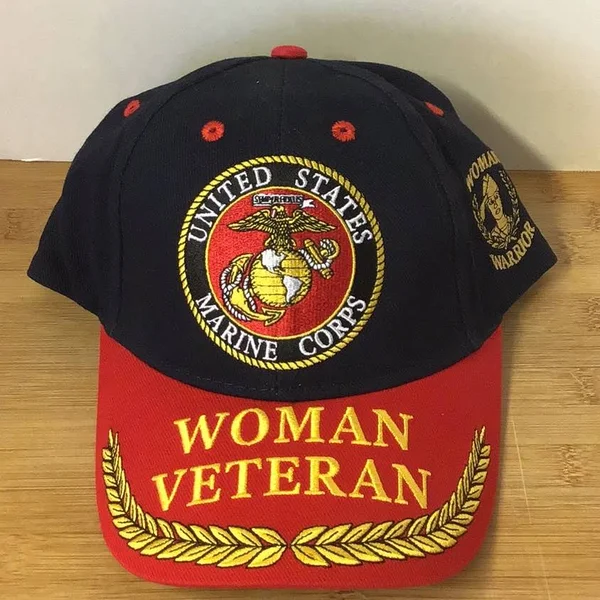 USMC Womens Cap - Color: Blue/Yellow, Size: Adjustable Strap, Davidfcamp's Closet