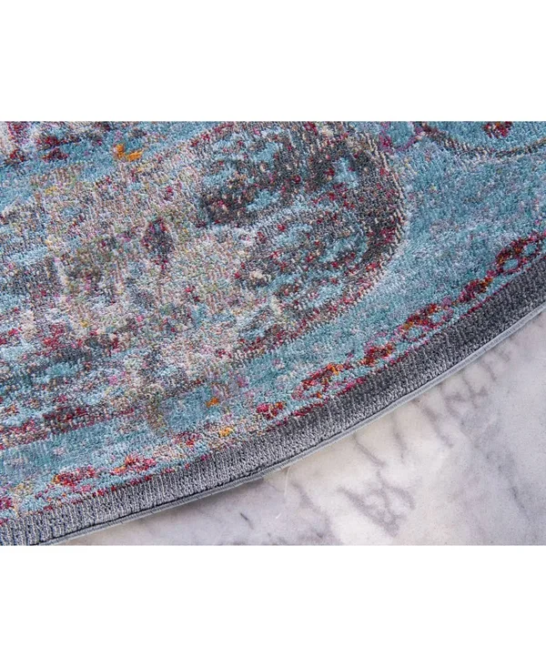 Unique Loom Raul Baracoa Area Rug (5& 5 x 5& 5 Round - Blue)
