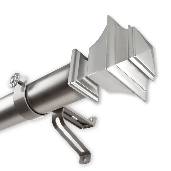 InStyleDesign Schubert 1.5 inch Custom Cut Length Curtain Rod Satin Nickel 14ft Silver Finish - Size: 14&