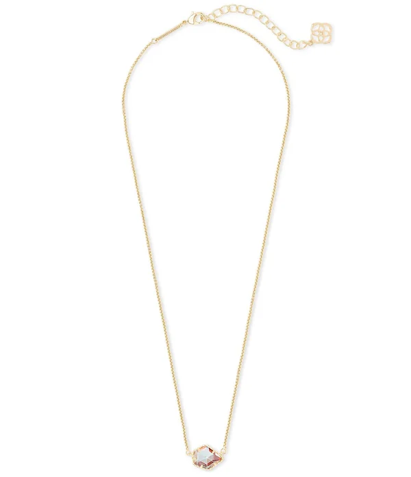 Kendra Scott Tess Gold Necklace - Deep Blush Mother of Pearl