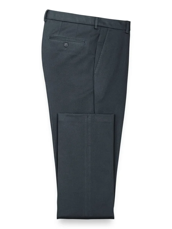 Men's Pants - Tailored Fit in Solid Medium Grey Non Iron Impeccable Cotton - Paul Fredrick
