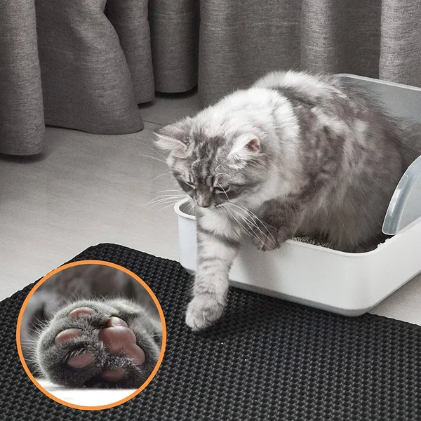 Leos Paw Waterproof Cat Litter Mat 22x27.5in - 55x70cm, Gray