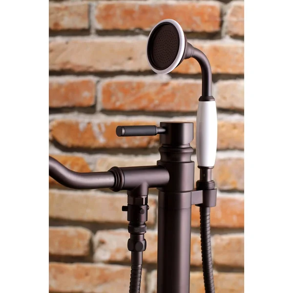 Kingston Brass KS7135DKL Kaiser Freestanding Tub Faucet with Hand Shower, Oil Rubbed Bronze