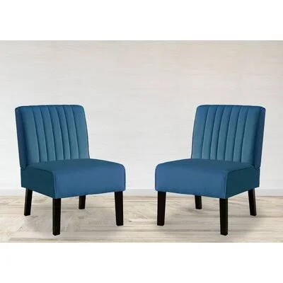Madison 21x22 Wide Tufted Velvet Slipper Chair Willa Arlo Interiors Fabric: Blue Velvet