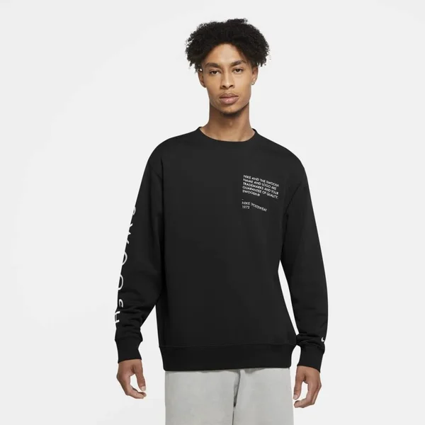 Nike Sportswear Swoosh Men's Crew Top in Black - Size: Xs, CU3906-010