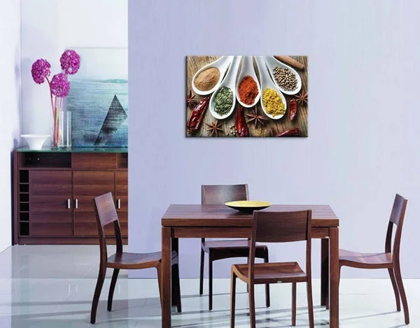 Wall26 - Still Life Various of Spices on Rustic Wooden Table Food Kitchen Concept - Canvas Art Wall Decor - 32 inch x 48 inch - S
