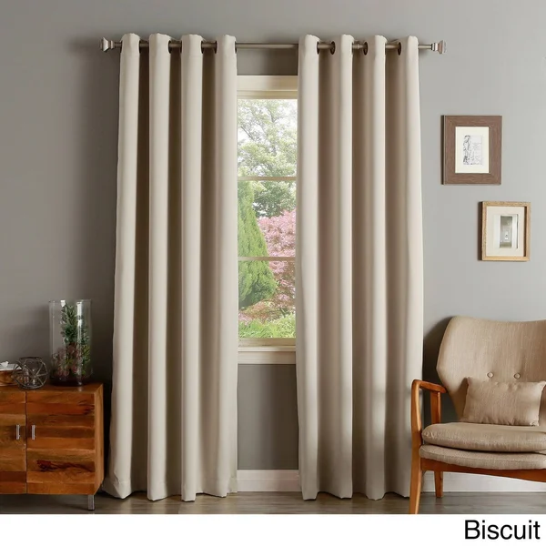 Aurora Home Thermal Insulated Blackout Grommet Top Curtain Panel Pair - 52x22 W x 96x22 L - Clay