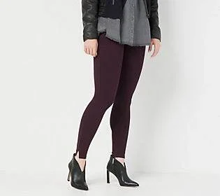 Spanx Ankle Length Ponte Hem Slit Leggings Regular - Size 1X, Brandywine
