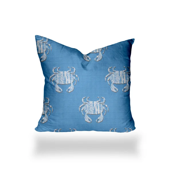 Crabby Indoor/Outdoor Soft Royal Pillow, Zipper Cover Only - 24 x 24