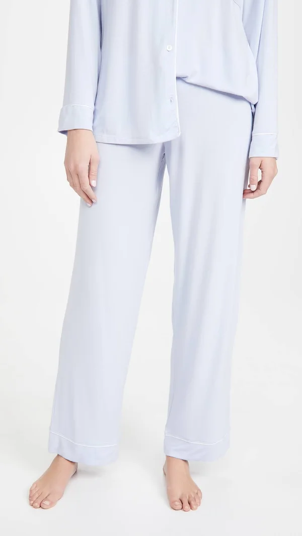 Eberjey Gisele Long PJ Set - Light Orchid/Ivory