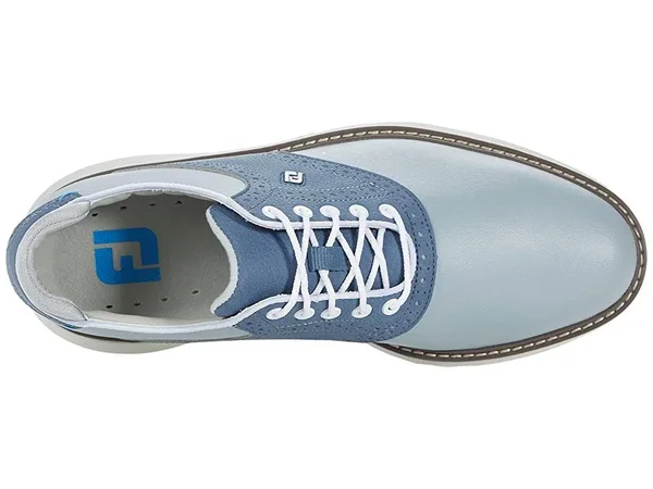 FootJoy Men's Traditions Golf Shoe - Grey/Blue, 12
