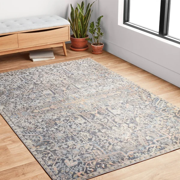 Alexander Home Heather Power Loomed Area Rug - 2&8x22 x 13& - Charcoal/Multi