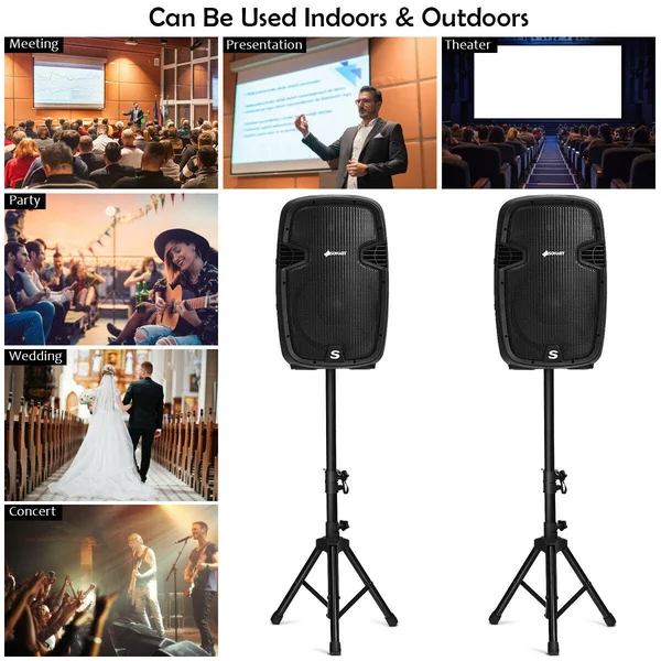 12x22 Dual 2-Way 1600 W Powered PA Speaker System