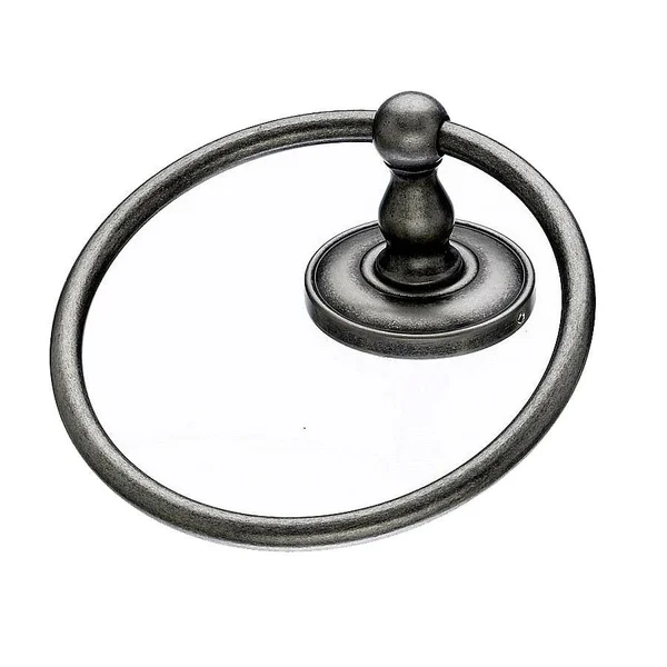 Top Knobs Edwardian Bath Towel Ring Antique Pewter Plain Backplate ED5APD