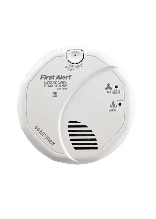 First Alert Photoelectric Smoke And Carbon Monoxide Detector With Voice Alarm - 120 Volt Ac/Dc, White