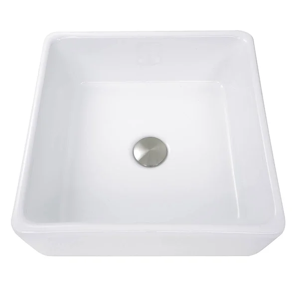 Nantucket Sinks NSV107A Square Vessel Sink White