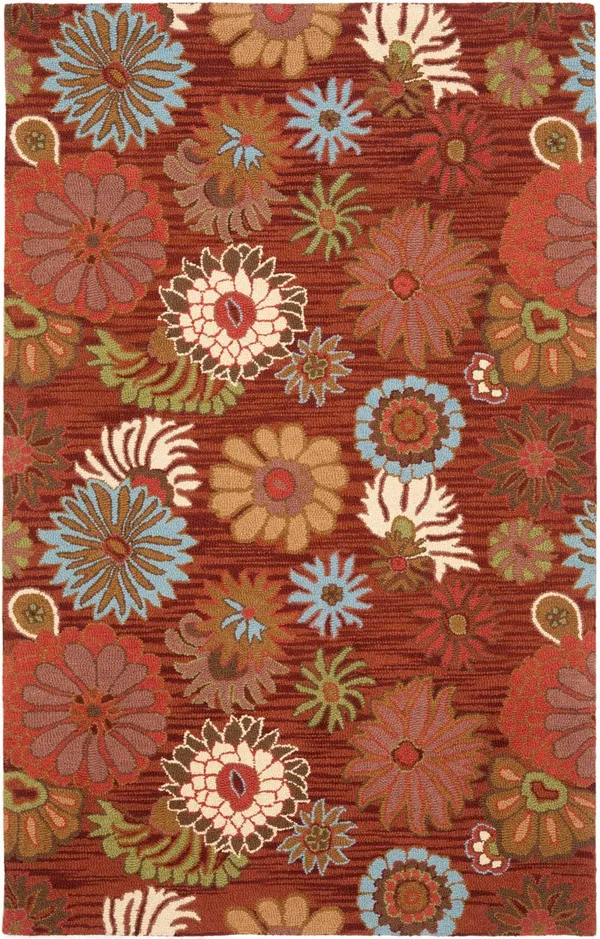 Safavieh Blossom BLM731B Red - Multi Rug 6& x 6& Round