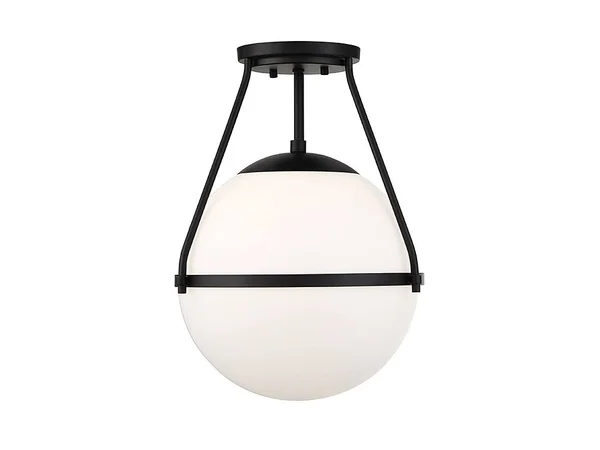 Meridian M60054MBK 1 Light Semi Flush - Matte Black