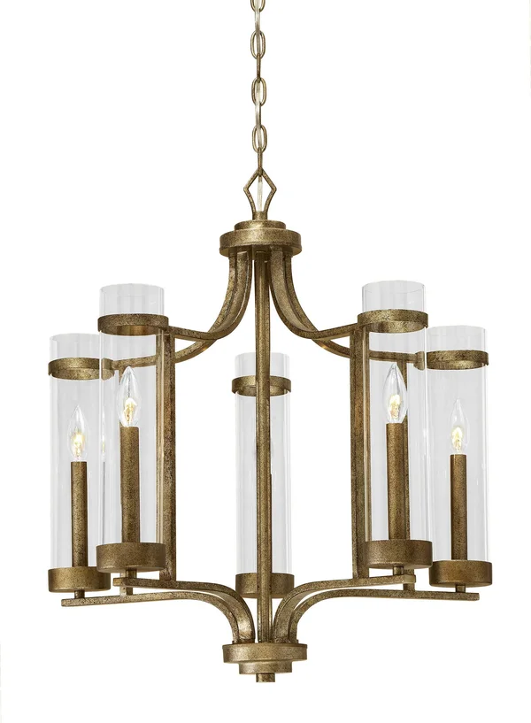 Millennium Lighting 1985-VG Milan Chandelier 5 Light Vintage Gold