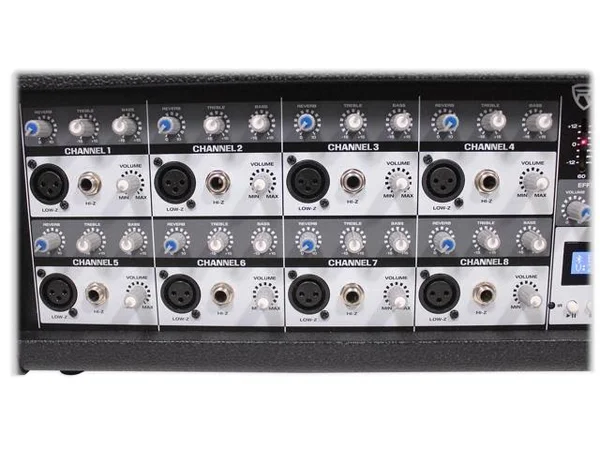 Rockville RPM85 2400W Powered 8 Channel Mixer USB 5 Band EQ Effects