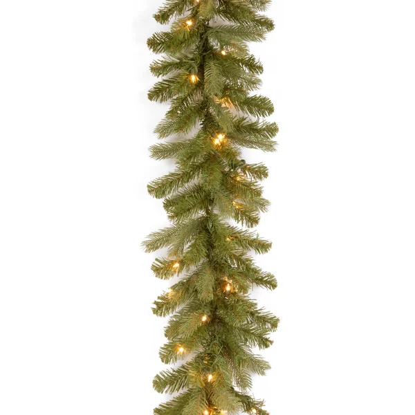 National Tree 9& Downswept Douglas Garland with Clear Lights