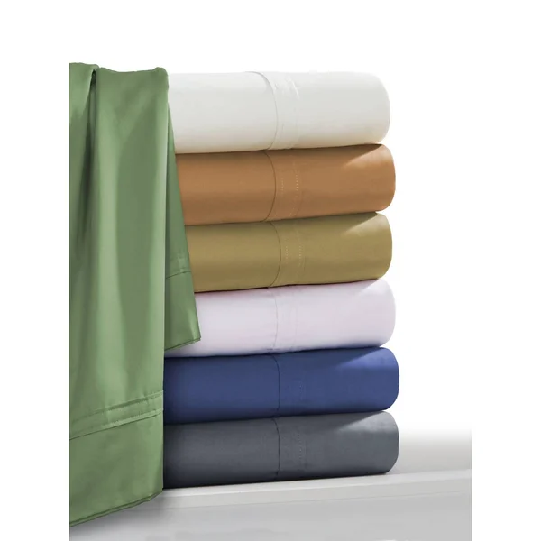 Tribeca Living Egyptian Cotton Sateen 500 Thread Count 4-Piece Extra Deep Pocket Sheet Set - Medium Beige - Queen