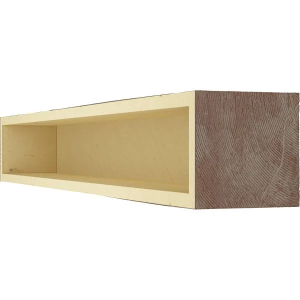 Ekena Millwork MANUHH08X12X84AE 8x22H x 12x22D x 84x22W Hand Hewn Faux Wood Fireplace Mantel, Aged Pecan