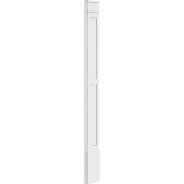 Ekena Millwork PILP08X096DFP02-2 8x22W x 96x22H x 2x22P Two Equal Flat Panel PVC Pilaster w/Decorative Capital & Base (Pair)