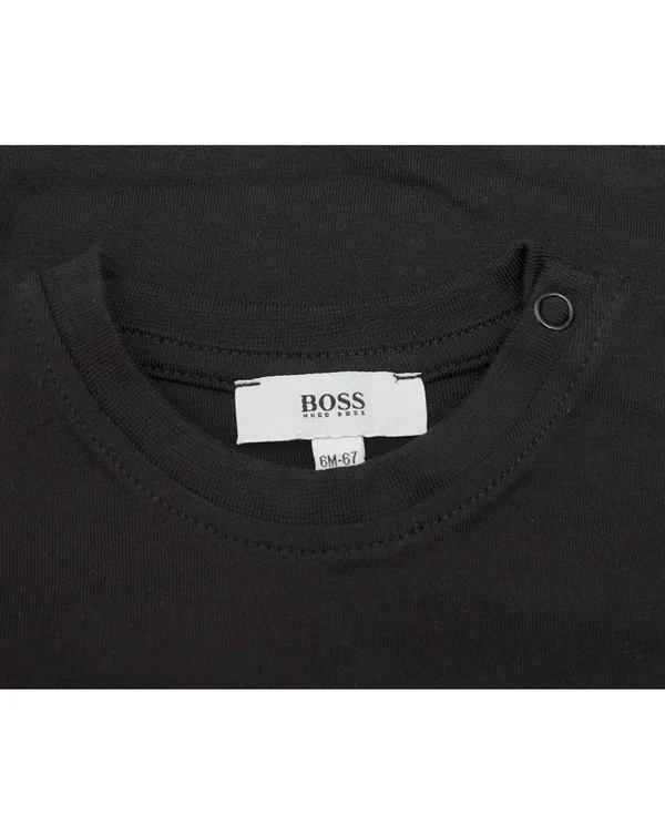 Boss Kidswear Boys Black Cotton Logo T-Shirt