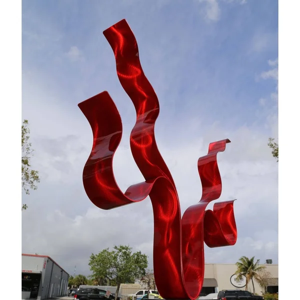 Statements2000 Large Abstract Metal Sculpture Modern Garden Art by Jon Allen - Reaching Out - 40x22 x 33x22 x 9x22 - Aqua